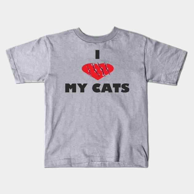 I Love My Cats Kids T-Shirt by jmtaylor